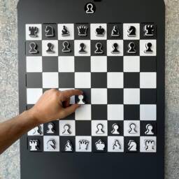 Metal Wall Chess Set Black & White Magnetic Game Decor - thumbnail 3