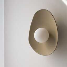 Beige Ceramic Wall Sconce - Handmade Clay Lamp - thumbnail 2