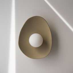 Beige Ceramic Wall Sconce - Handmade Clay Lamp - thumbnail 3