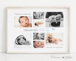 Personalised Baby Photo Collage Print, Custom Family Wall Art - A2