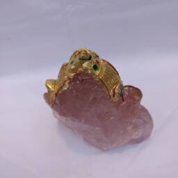 Rose Quartz Ganesha Statue, Hindu Ganpati Vinayaka Idol, Spiritual Crystal Gifts Diwali Housewarming - thumbnail 4