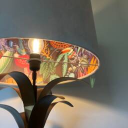 Cream Velvet Wonderland Drum Lampshade, Double Sided Lampshade With Paper On Interior, Ceiling Light Shade - thumbnail 2