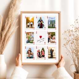 Personalised Lucky Playing Card Photo Print, Custom Family Collage Frame, How Are We Memory Gift For Mum Dad Grandparents - thumbnail 2
