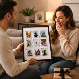 Personalised Lucky Playing Card Photo Print, Custom Family Collage Frame, How Are We Memory Gift For Mum Dad Grandparents