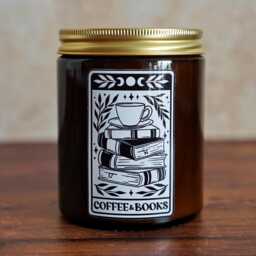 Coffee & Books Soy Candle - Hand-Poured Novelty