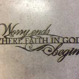 Faith Wall Art Metal Sign Steel Christian Home Inspirational Quote Words Worry Ends Where Begins Religious Scripture Verse - thumbnail 3