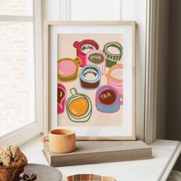 Drink Your Fcking Tea Print, Quirky Decor, Wall Art, Kitchen Coffee Poster, Drinker, Apartment Unframed - thumbnail 2