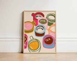 Drink Your Fcking Tea Print, Quirky Decor, Wall Art, Kitchen Coffee Poster, Drinker, Apartment Unframed - thumbnail 1
