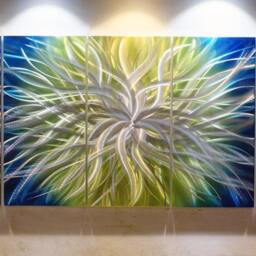 Abstract Metal Wall Art - Modern Geometric Sculpture - thumbnail 2