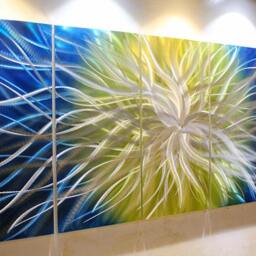 Abstract Metal Wall Art - Modern Geometric Sculpture - thumbnail 3