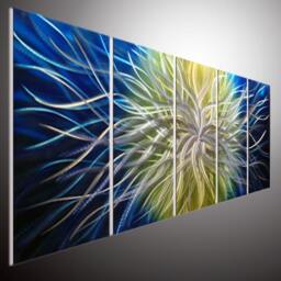 Abstract Metal Wall Art - Modern Geometric Sculpture - thumbnail 1