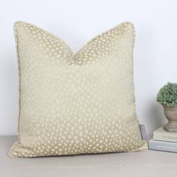 "Panthera Caramel Gold Cream Big Cat Cheetah Animal Print Shimmer Piped Cushion/Cover 16"" 18"" 20"" 22"