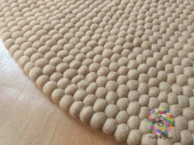 Handmade Wool Felt Ball Rug Sand Pebble Carpet - image 1