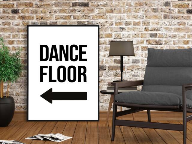 Dance Floor Left Arrow Print - Music Wall Home Decor Gift Bespoke Poster A5 A4 A3 A2 Framed Or Unframed - image 1
