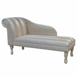 Handmade Beige Stripe Chaise Longue
