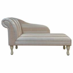 Handmade Beige Stripe Chaise Longue - thumbnail 2