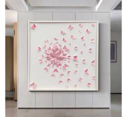 Pastel Pink 3 Shades Butterfly Wall Art - Nursery Room Decor H