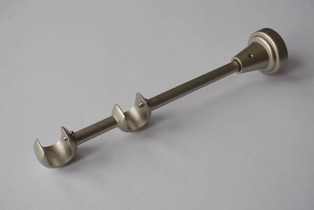 Antique Silver Double Curtain Pole Bracket - Classic Wall Mount Metal ??19mm - 0.75Inch Poles Holder Pack Of 1 - image 1