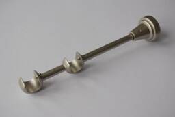 Antique Silver Double Curtain Pole Bracket - Classic Wall Mount Metal ??19mm - 0.75Inch Poles Holder Pack Of 1 - thumbnail 3