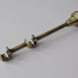 Antique Silver Double Curtain Pole Bracket - Classic Wall Mount Metal ??19mm - 0.75Inch Poles Holder Pack Of 1 - thumbnail 2