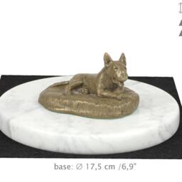 Bull Terrier, Dog White Marble Base Statue, Limited Edition, Artdog. Made Of Cold Cast Bronze. Perfect Gift. Limited Edition - thumbnail 4