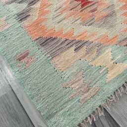 Runner Rug Multicolour, Handmade Artisan Afghan Turkish Persian Qashqai Runner, Moroccan Navajo Flatweave, Natural Wool Kilim 291x80 cm - thumbnail 3