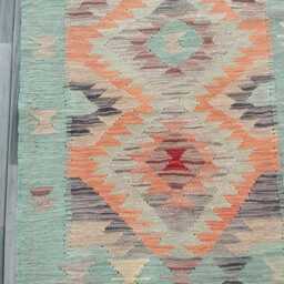 Runner Rug Multicolour, Handmade Artisan Afghan Turkish Persian Qashqai Runner, Moroccan Navajo Flatweave, Natural Wool Kilim 291x80 cm - thumbnail 2