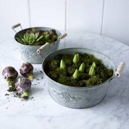Metal Round Planter With Floral Motif - thumbnail 2