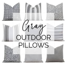 Gray Outdoor Pillow Covers Stripe Pillows Summer D??cor Leopard Patio Indoor & White - thumbnail 1