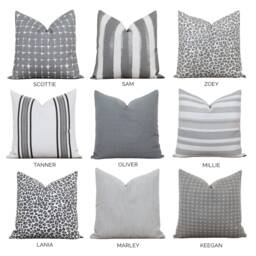 Gray Outdoor Pillow Covers Stripe Pillows Summer D??cor Leopard Patio Indoor & White - thumbnail 2