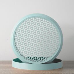 "Geometric Planter With Drainage & Saucer in Cotton Candy Blue, Unique 3D-Printed Plant Pot, Small To Large Sizes 4"" 5"" 6"" 7"" 8" - thumbnail 2