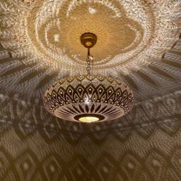 Handmade Moroccan Brass Pendant Light, Home Decor Lighting - thumbnail 3