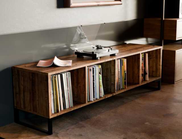 Vinyl Storage Unit - Record Cabinet Player Stand Tv Sideboard - image 1