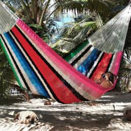 Sarape Hammock Made With Thick Nylon Thread - Traditional Mayan Hammocks Customs Taxes Included - thumbnail 2