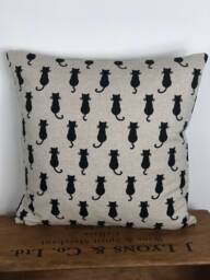 Black Cat Cushion, Print Pillow, Perfect Gift For Lovers, Christmas Gift, Xmas Present - thumbnail 1