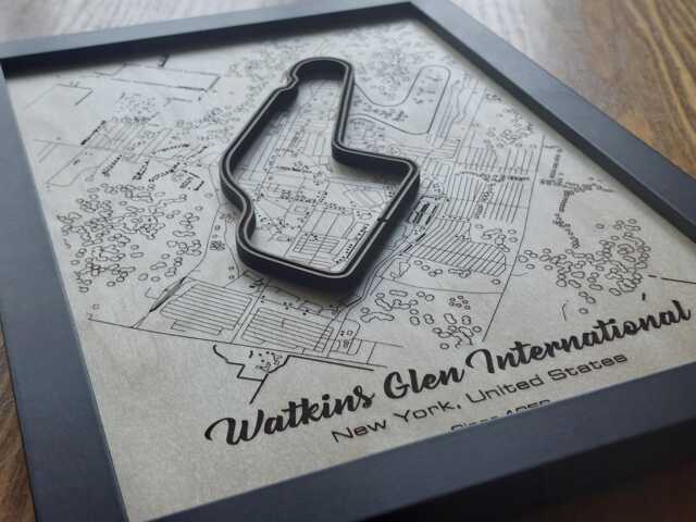 Watkins Glen International Wall Art Laser Engraved Wood, Nascar Gift - image 1