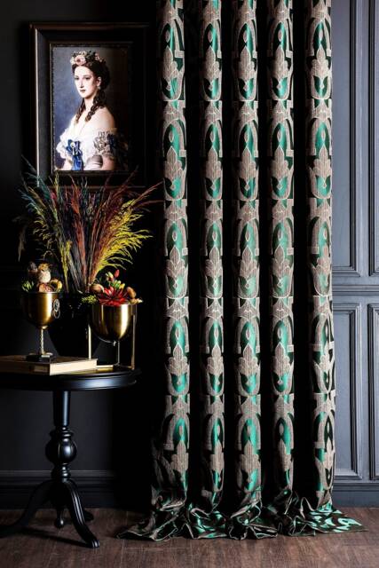 Curtains Panel Striped Patterned Fabric Luxury Bedroom Living Room Green Black Gold Gray Navy Custom Size Drape - image 1