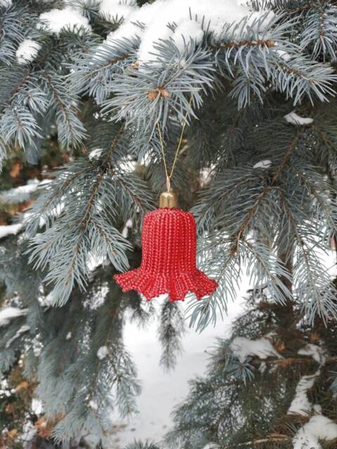 Beaded Bell, Christmas Decoration For The Tree, A Gift, New Year's Handicraft, Home - image 1