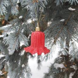 Beaded Bell, Christmas Decoration For The Tree, A Gift, New Year's Handicraft, Home - thumbnail 2