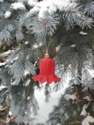 Beaded Bell, Christmas Decoration For The Tree, A Gift, New Year's Handicraft, Home - thumbnail 1