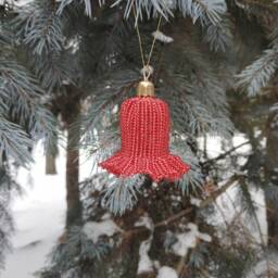 Beaded Bell, Christmas Decoration For The Tree, A Gift, New Year's Handicraft, Home - thumbnail 3