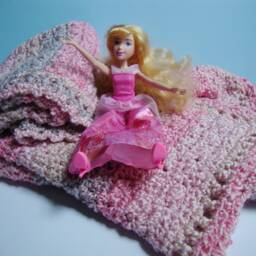 Pink Crochet Throw Blanket Soft Acrylic Afghan, Teen Girl Gift - thumbnail 4