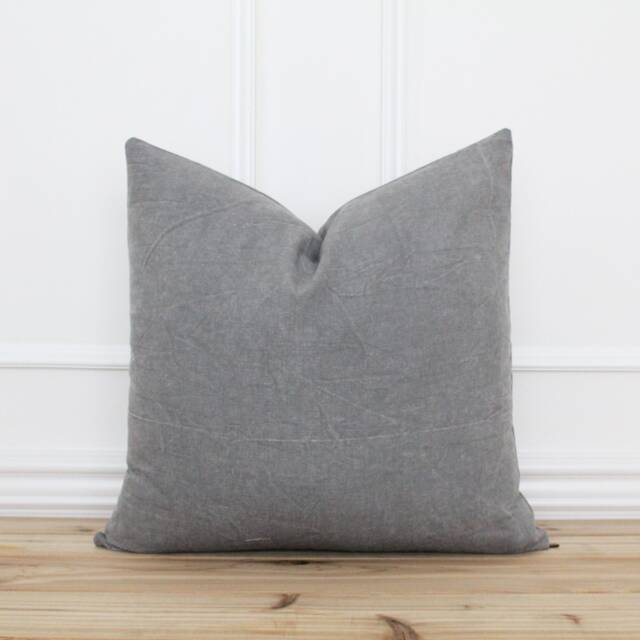 Slate Pillow Cover Gray Throw Solid Grey Cushion Neutral Covers Decorative - Parker - image 1