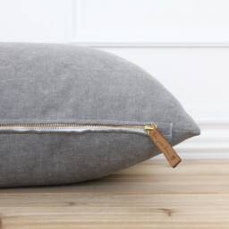 Slate Pillow Cover Gray Throw Solid Grey Cushion Neutral Covers Decorative - Parker - thumbnail 2