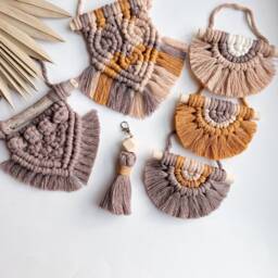 Mini Boho Macrame Wall Hanging Sunshine Decor - thumbnail 3
