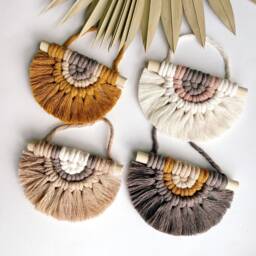 Mini Boho Macrame Wall Hanging Sunshine Decor - thumbnail 2