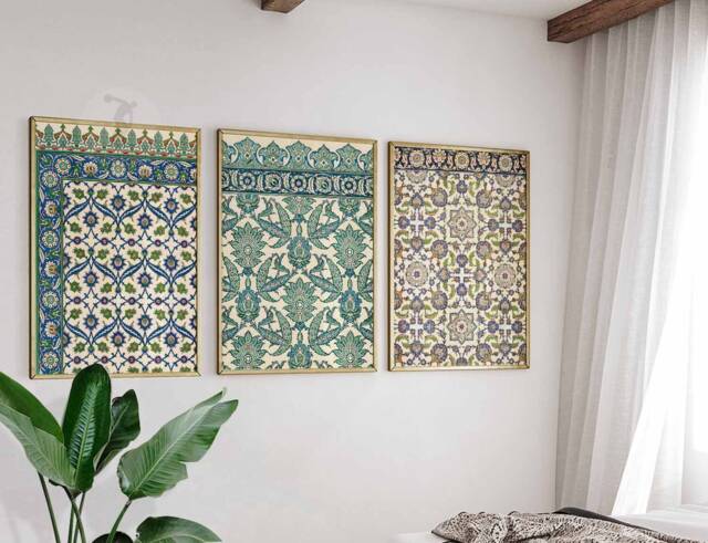Set Of 3 Arabic Prints, Wall Art, Islamic Decor, Pattern Poster Set, Gallery Wall, Art Print, A1/A2/A3/A4 - image 1
