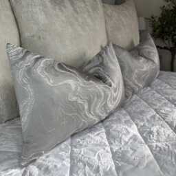 Silver Grey Marble Cushion Cover - 12 X 20 Elegant Accent, Handmade in Uk, Luxury Alexis Pillow