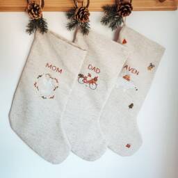 Personalized Christmas Santa Stocking/Custom Name Stocking /Christmas Embroidered Stocking/Fringe Family Christmas - thumbnail 3