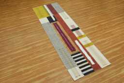 Block Printed Cotton Stair Runner Rug, Handmade Hallway Decor - thumbnail 1